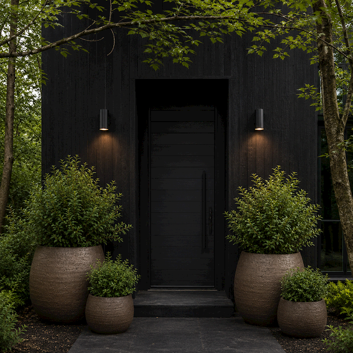 SET OF 2 A/Q GOLD BELLYPOT PLANTERS 75x57cm/46x38cm